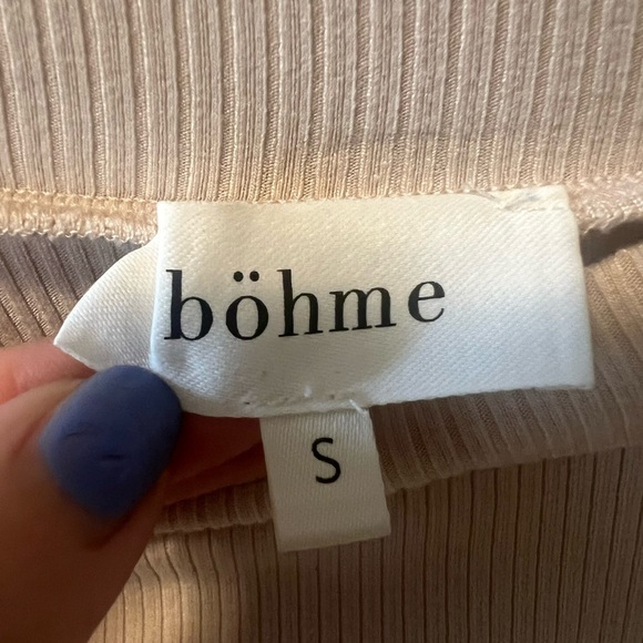 BOHME CARLY RIBBED Cutout top in oatmeal size Small - Picture 4 of 5